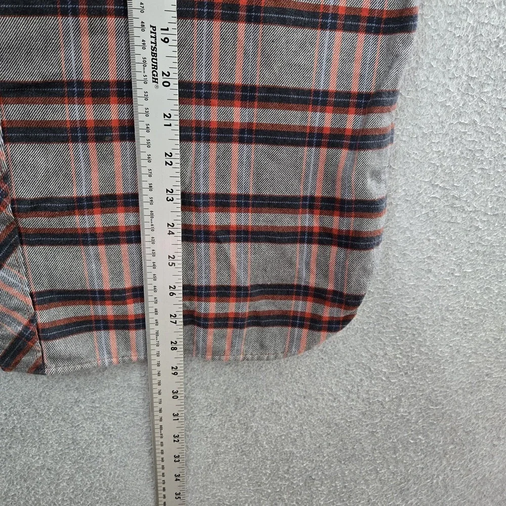 The North Face Men Button Up Shirt L/G Gray Plaid Brush Flannel Long Sleeve